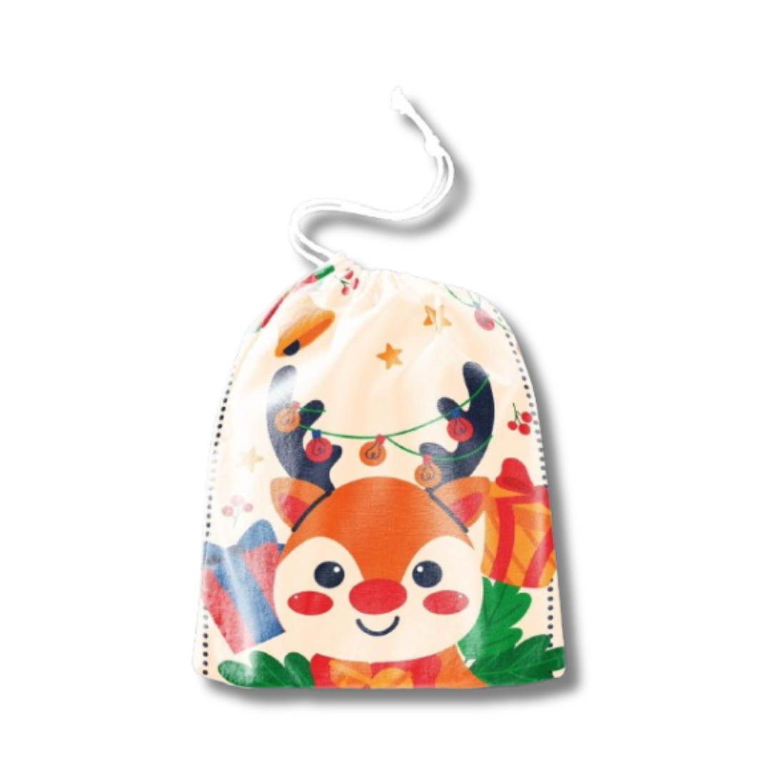 Bolsos de Tela Navideños (22x29cm) - Santa - Reno - Muñeco