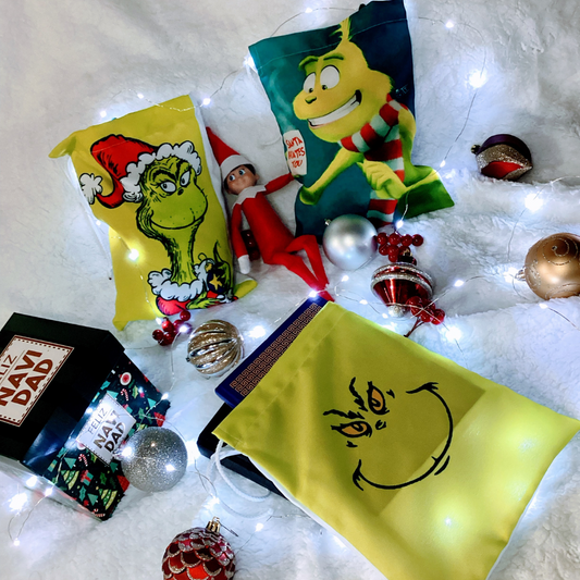 Bolsos de Tela NavideƱos (22x29cm) - Grinch x 3