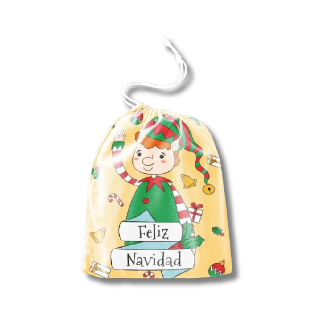 Bolsos de Tela Navideños (22x29cm) - Santa - Ángel - Duende