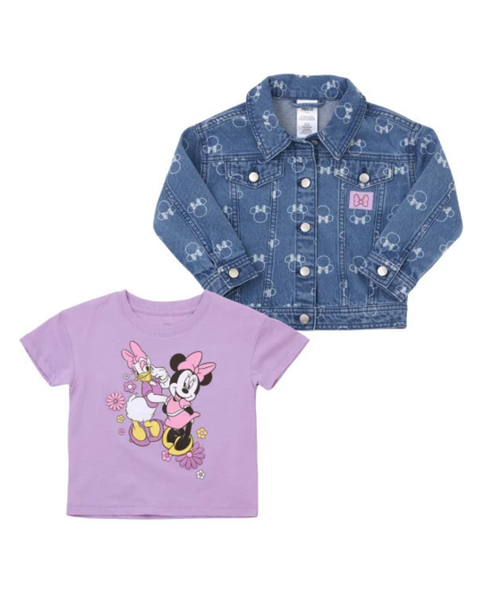 Conjunto Infantil: Chaqueta de Mezclilla y Camiseta Minnie Mouse