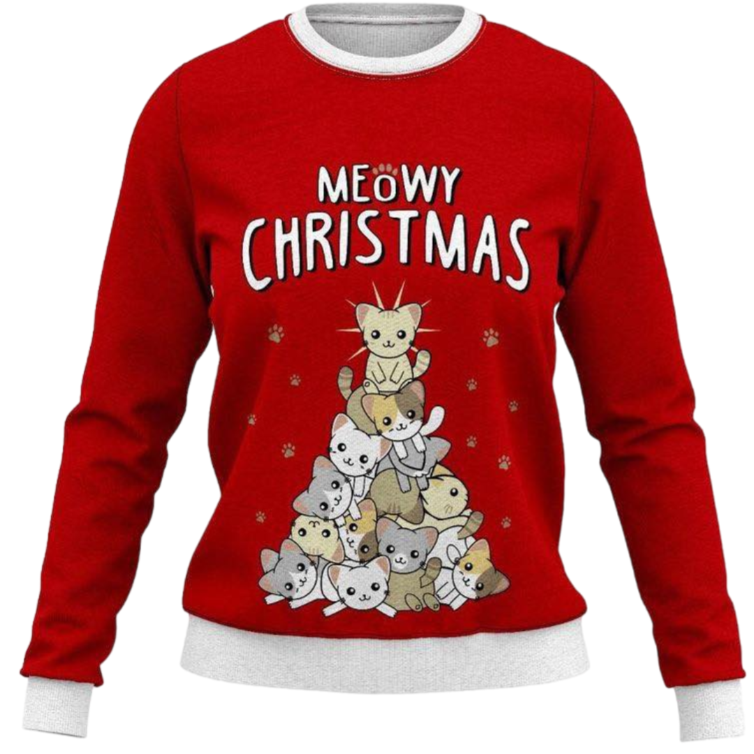 Navidad Suéter Meowy Christmas