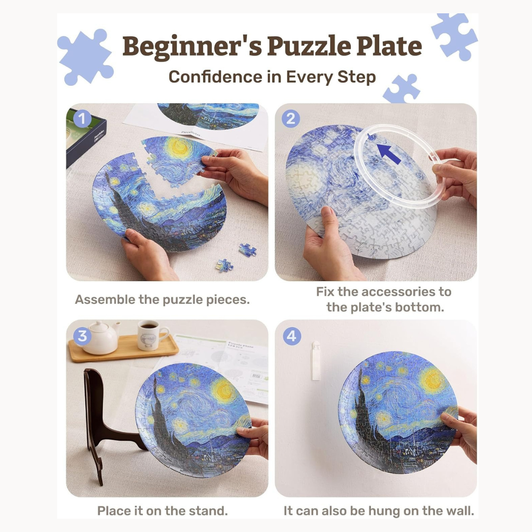 Plato Decorativo Rompecabezas 3D Peonías - Peony Blossom Elegance (124 piezas)