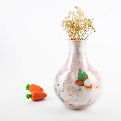 Rompecabezas 3D Jarrón Conejos - Pintoo