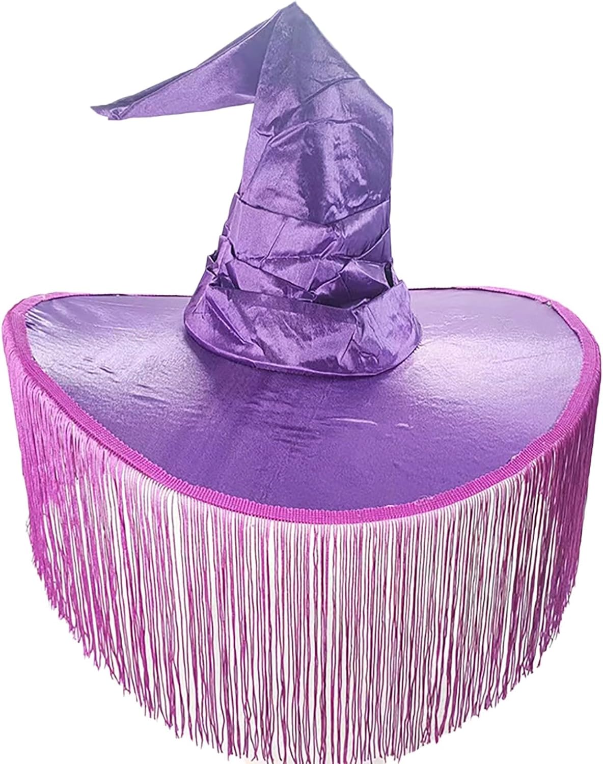 Halloween Sombrero Bruja Morado con flecos