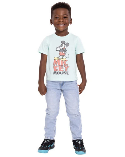 Conjunto Infantil: Chaqueta de Mezclilla y Camiseta Mickey Mouse