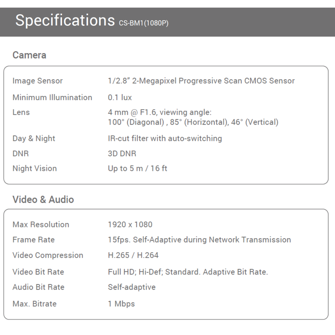 EZVIZ Monitor para Bebé BM1