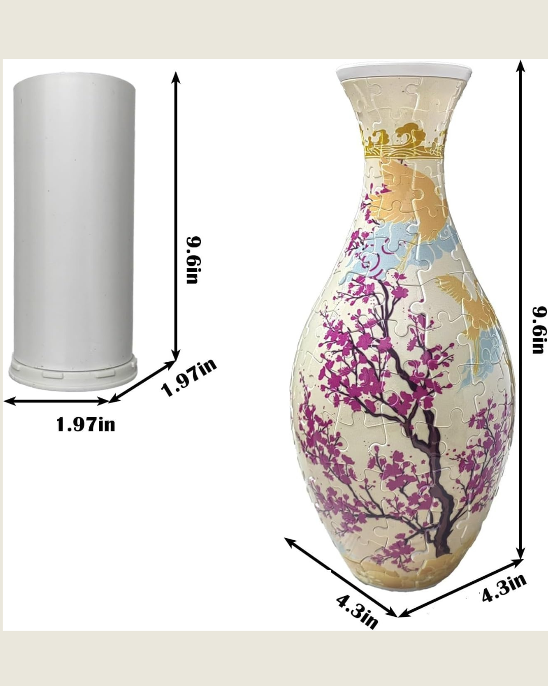 Jarrón Rompecabezas 3D Floral Primavera - 160 Piezas