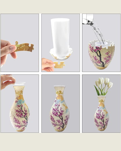 Jarrón Rompecabezas 3D Floral Primavera - 160 Piezas