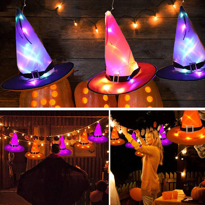 Halloween Sombrero de bruja con luces - Disfraz/Decoración