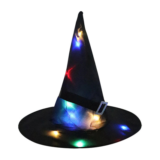 Halloween Sombrero de bruja con luces - Disfraz/Decoración