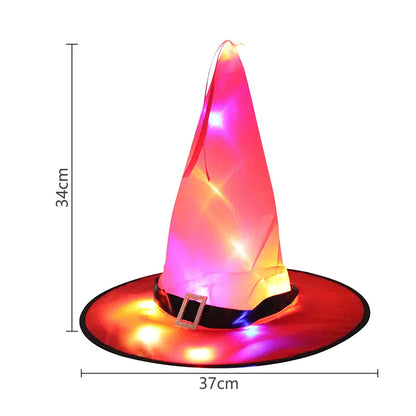 Halloween Sombrero de bruja con luces - Disfraz/Decoración