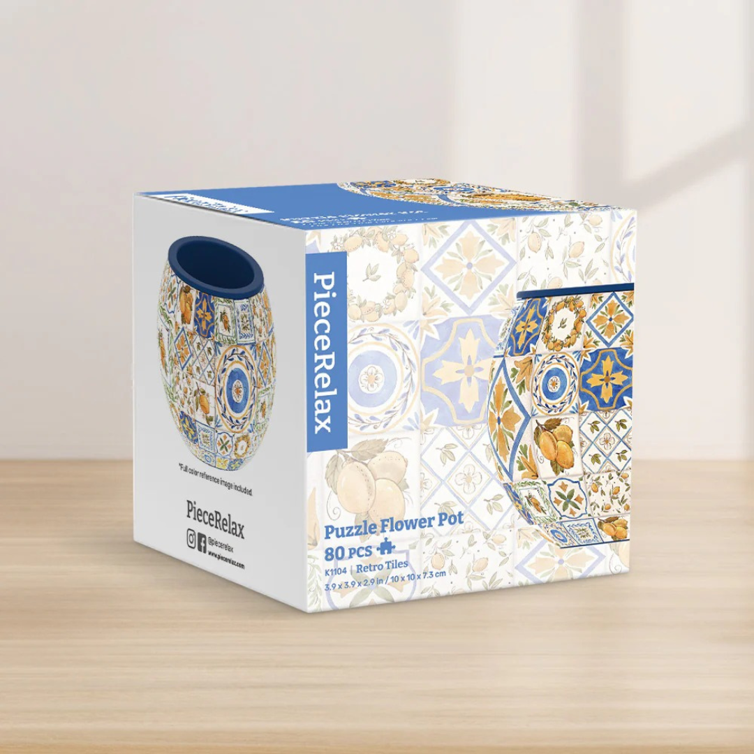 Maceta Rompecabezas 3D - Azulejos Retro (80 piezas)