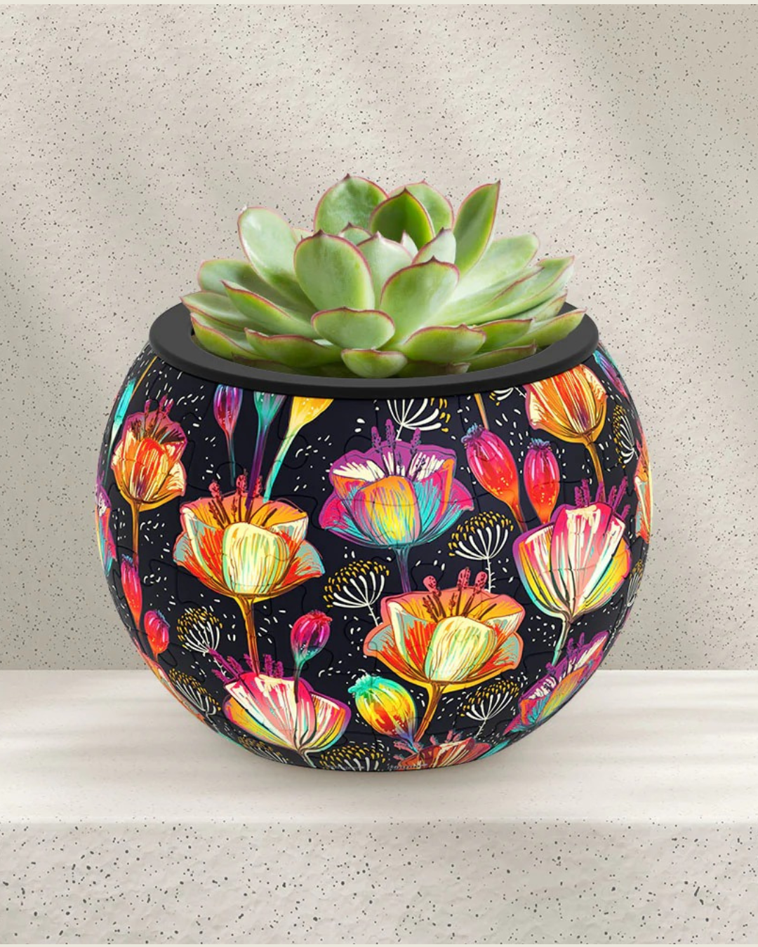 Maceta Rompecabezas 3D Amapolas Colorful Poppies (80 piezas)