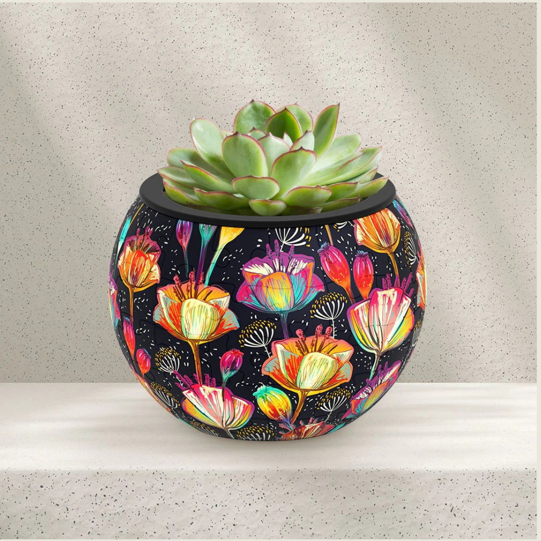 Maceta Rompecabezas 3D Amapolas Colorful Poppies (80 piezas)