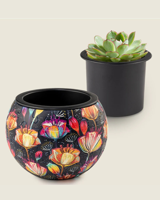 Maceta Rompecabezas 3D Amapolas Colorful Poppies (80 piezas)