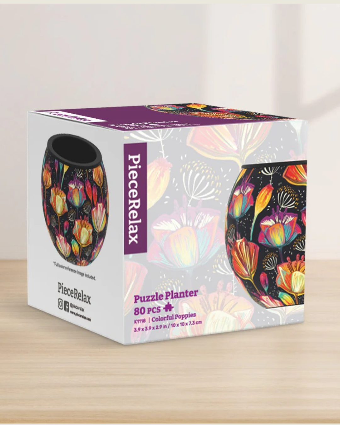 Maceta Rompecabezas 3D Amapolas Colorful Poppies (80 piezas)