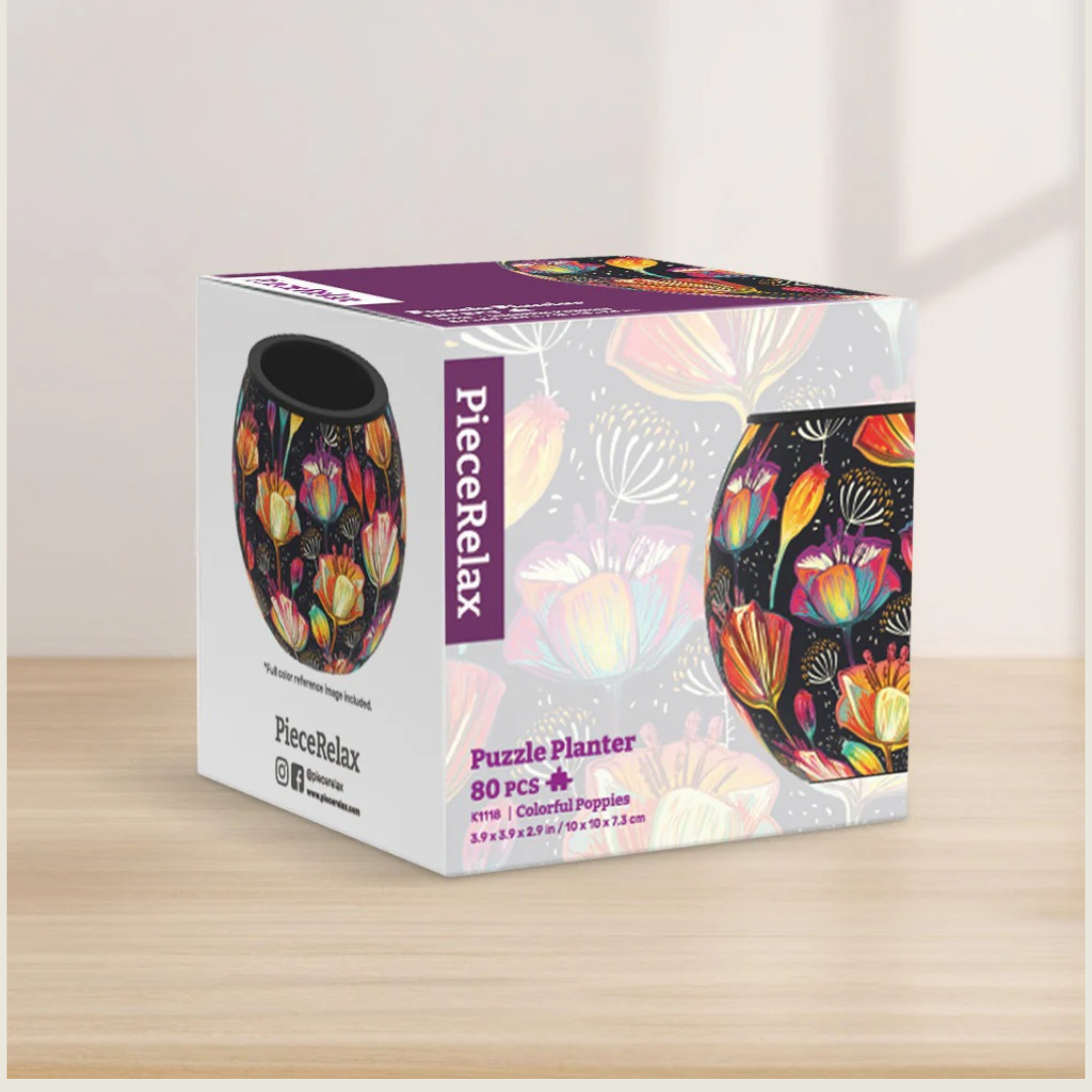 Maceta Rompecabezas 3D Amapolas Colorful Poppies (80 piezas)