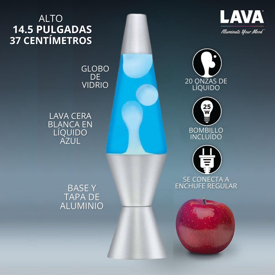 Lámpara LAVA - Blanco- Azul 14.5"