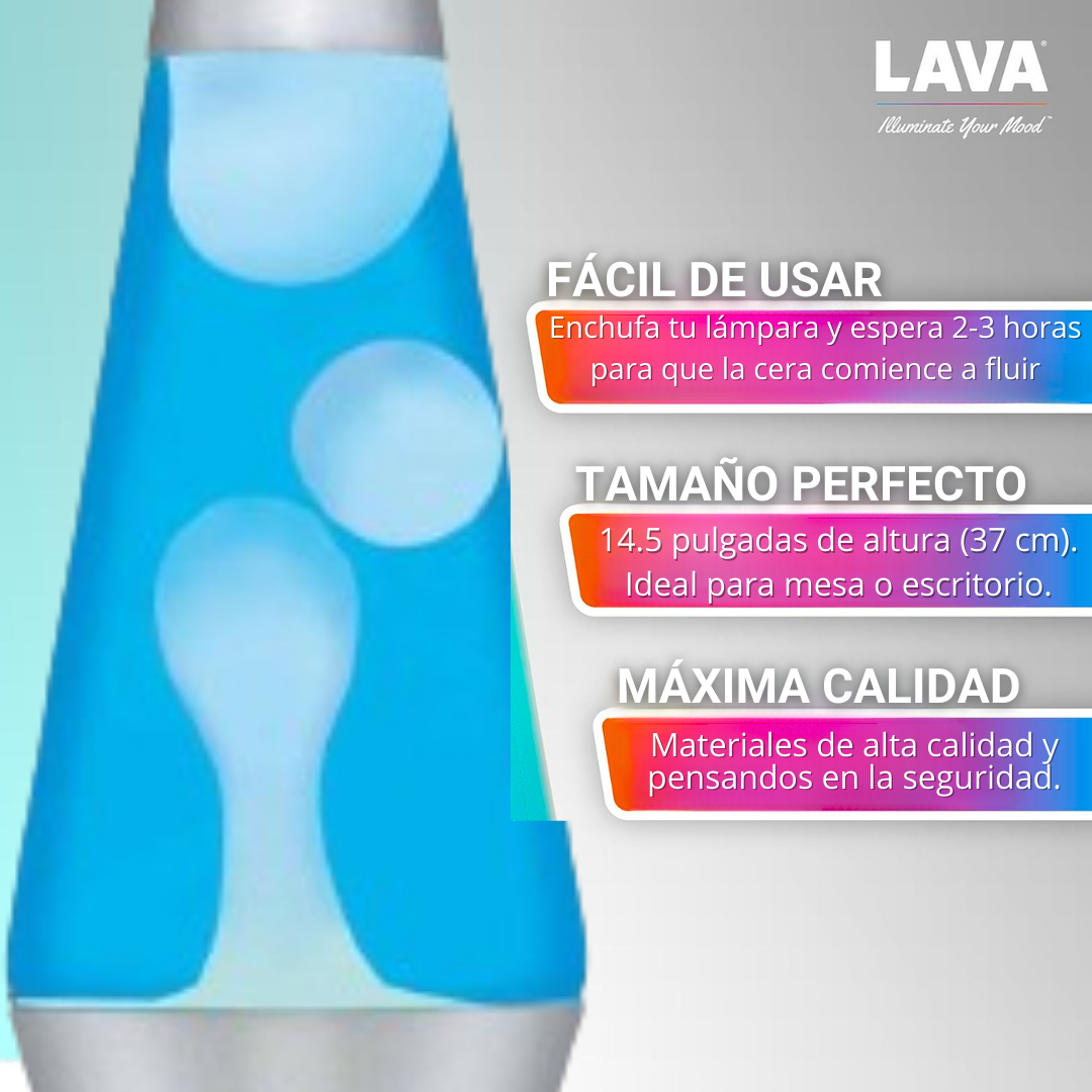 Lámpara LAVA - Blanco- Azul 14.5"