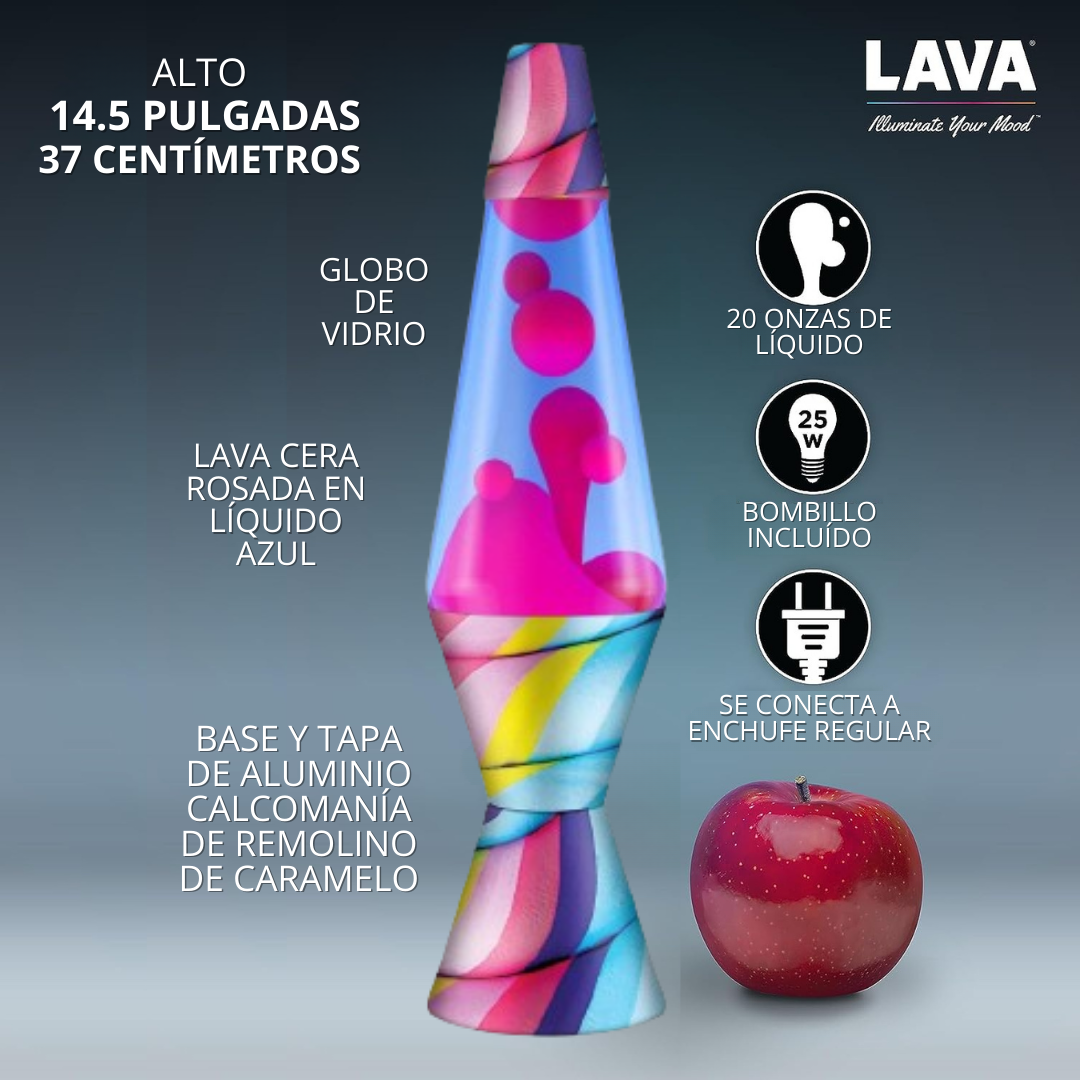 Lámpara LAVA - Caramelo Rosa 14.5"