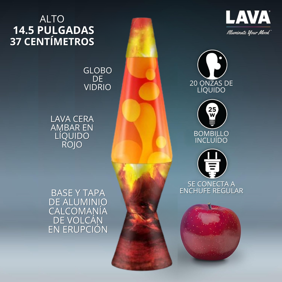 Lámpara LAVA - Cráter en Erupción 14.5"