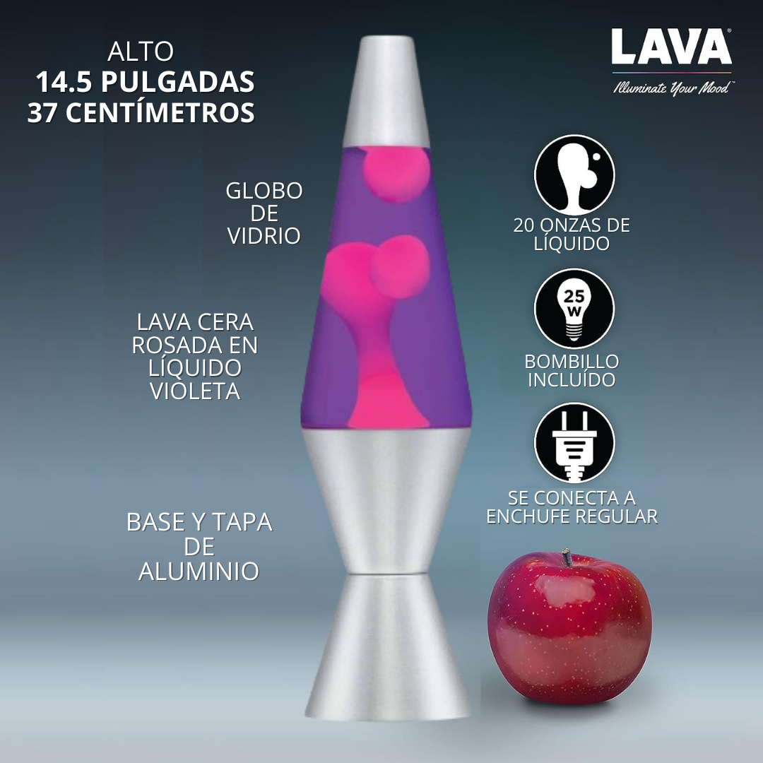 Lámpara LAVA - Morado - Rosado 14.5"