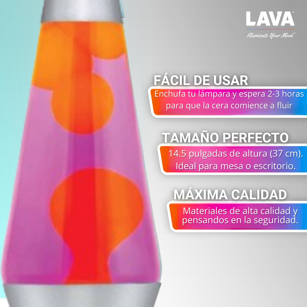 Lámpara LAVA - Amarillo - Morado 14.5"