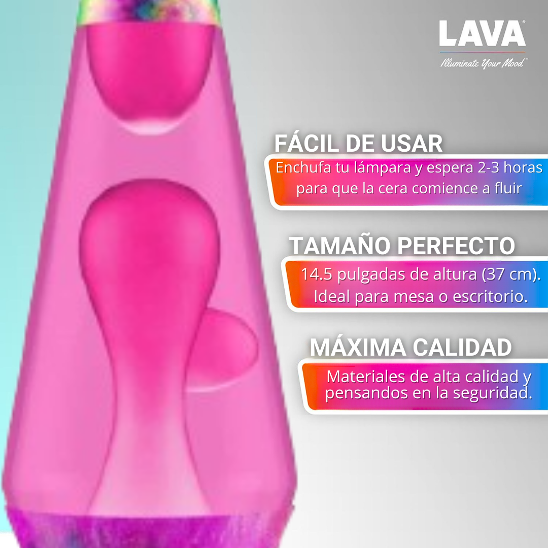 Lámpara LAVA - Espiral Rosa Tie Dye 14.5"