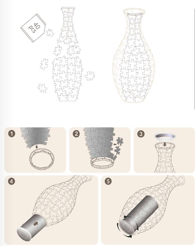 Rompecabezas 3D Jarrón Índigo - Pintoo