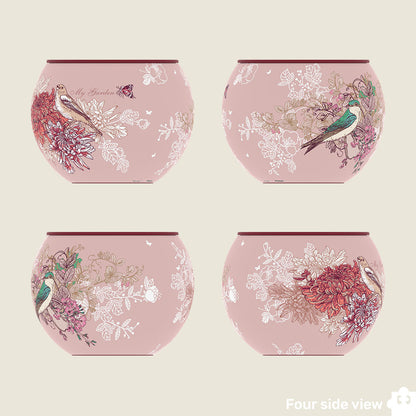 Maceta Rompecabezas 3D - Pájaros Cantores y Flores - 80 Piezas - Pintoo