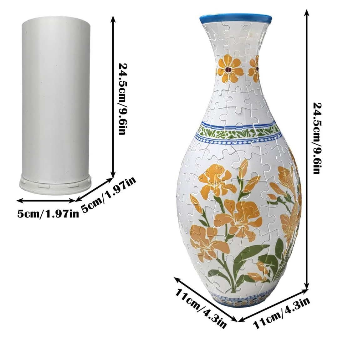 Jarrón Rompecabezas 3D Floral Verano (160 piezas) – Jarrón Decorativo Armable