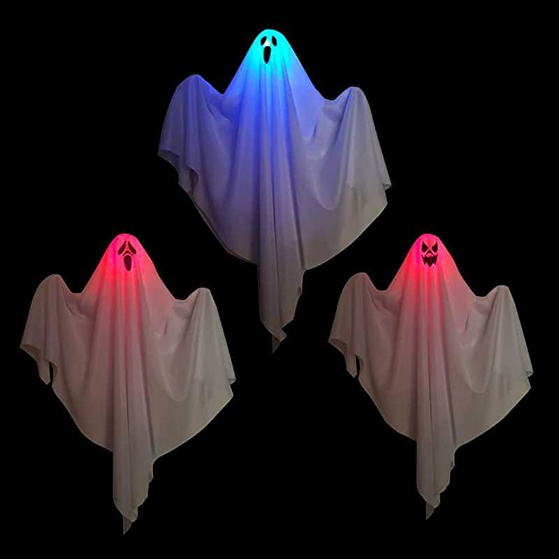 Halloween Fantasma Colgante con Luz Multicolor