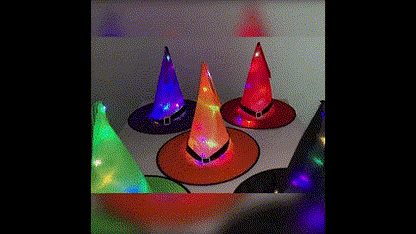 Halloween Sombrero de bruja con luces - Disfraz/Decoración