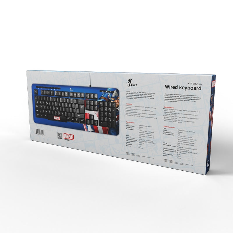 XTech - Capitán América - Teclado alámbrico