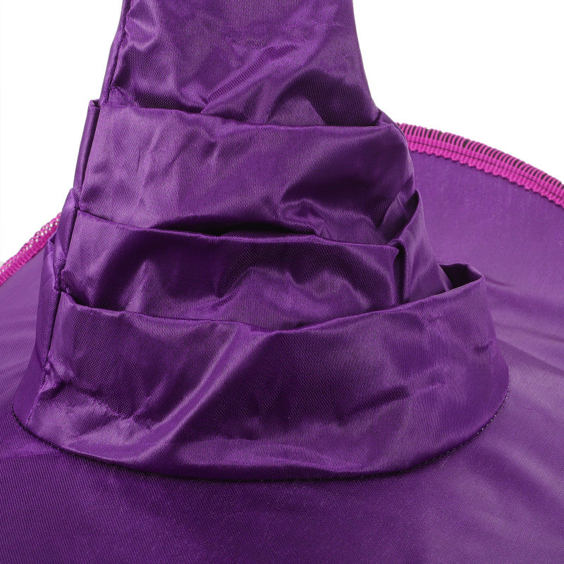 Halloween Sombrero Bruja Morado con flecos